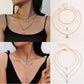 Jewelry Simple Geometric Portrait Set Necklace Female Retro Green Turquoise Round Pendant Necklace