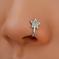 The same copper-inlaid zircon star fake nose nail exaggerated simple U-shaped non-perforated nose clip puncture jewelry female