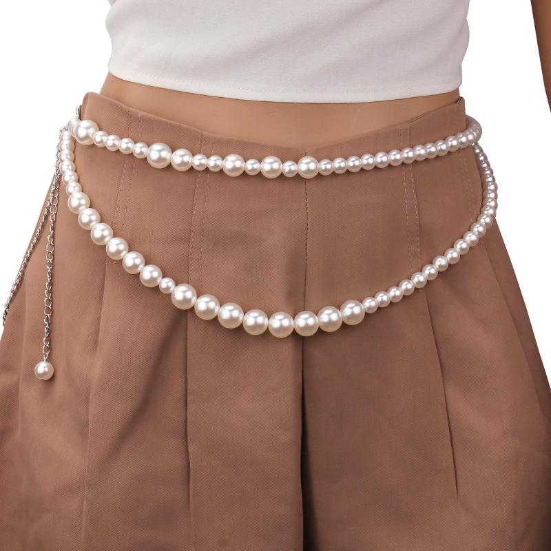 Jewelry Pearl Pendant Decoration Chain Corset Metal Waist Chain Sexy Body Waist Chain