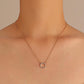 Ins micro-inlaid zircon geometric ring necklace female fashion temperament niche design simple circle clavicle chain