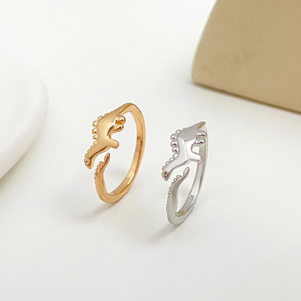 The same metal dinosaur ring fashion cute opening geometric animal ring trend jewelry