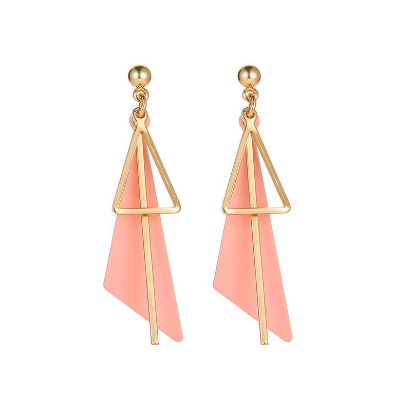 Earrings Geometric Tassels Triangular Temperament Earrings Beautiful Simple Internet Celebrity Fashion Versatile Earrings