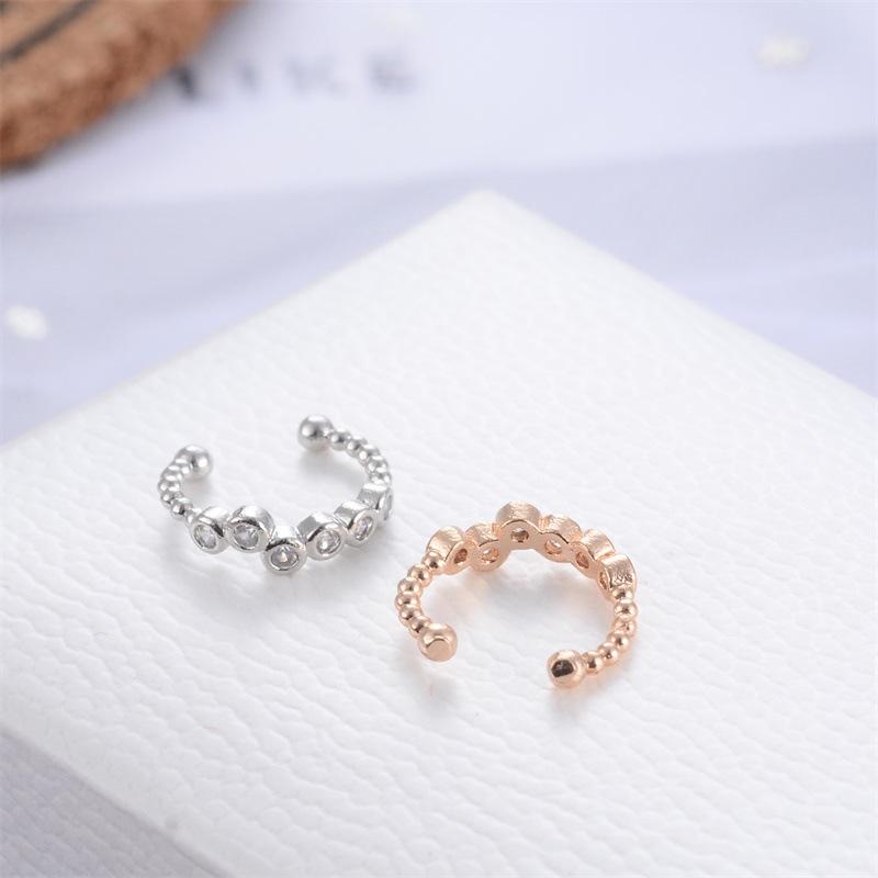 Simple and sweet U-shaped earrings with diamonds and no pierced ear clips fashion all-match beads ladies ear bone clip