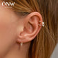 Temperament three-piece ear clip hollow geometric pearl earrings earrings ear bone clip cold earrings