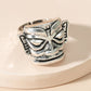 Retro Creative Opening Adjustable Face Mask Ring Punk Hip Hop Niche Alloy Samsung Ring for Men and Women