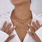 N1254 Retro O-chain Stacked Necklace Personality Exaggerated Creative Stacked Geometric Cold Necklace Female