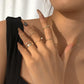 R652 ring alloy drop oil love temperament simple imitation pearl geometric ring set
