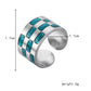 Fashion Simple Checkerboard Drip Oil Design Minority Stainless Steel Ring Original Versatile Women