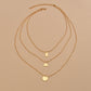 Geometric Iron Sheet Square Triangle Round Iron Sheet Pendant Necklace Fashion Multilayer Necklace Accessories