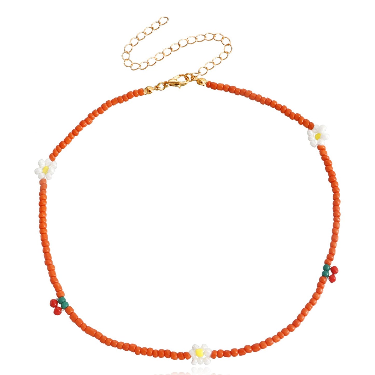 Jewelry Bohemian Color Small Rice Beads Small Daisy Clavicle Necklace Female Handwoven Necklace