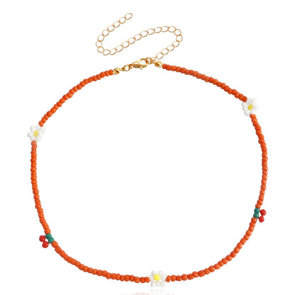 Jewelry Bohemian Color Small Rice Beads Small Daisy Clavicle Necklace Female Handwoven Necklace