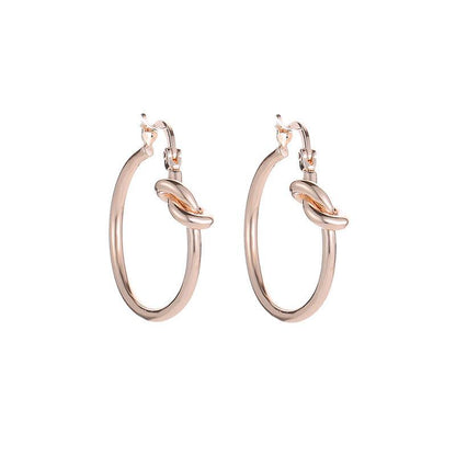 All-match simple and sweet personality knotted earrings ins temperament simple hoop earrings female accessories