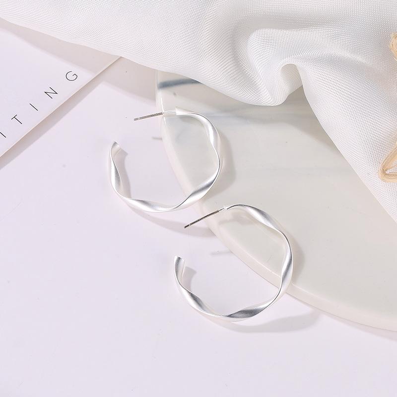 Earrings Creative Simple Geometric Distorted Earrings Retro Personality Matte Earrings