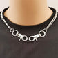 Jewelry Geometric Ring Thick Chain Stitching Necklace Exaggerated Personality Keychain Punk Hip-Hop Necklace