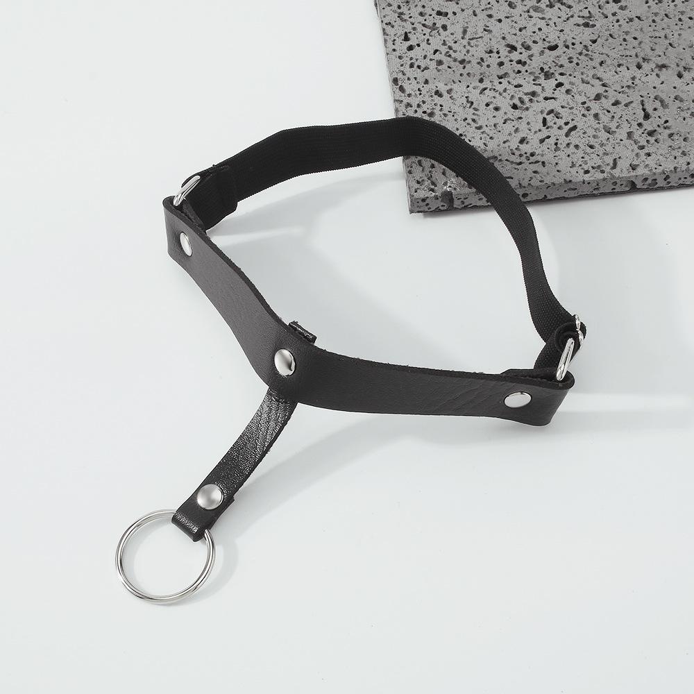 C259 Harajuku circle leg ring Internet celebrity street fashion fashion leg decoration trendy cool sexy PU leg chain female