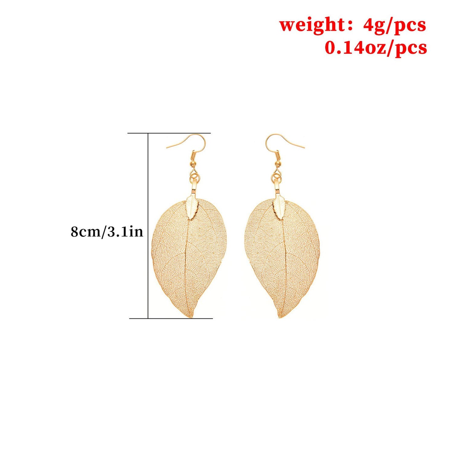 Jewelry Fashion Simple Leaf Pendant Earrings Ladies Personality Exaggerated Atmospheric Earrings