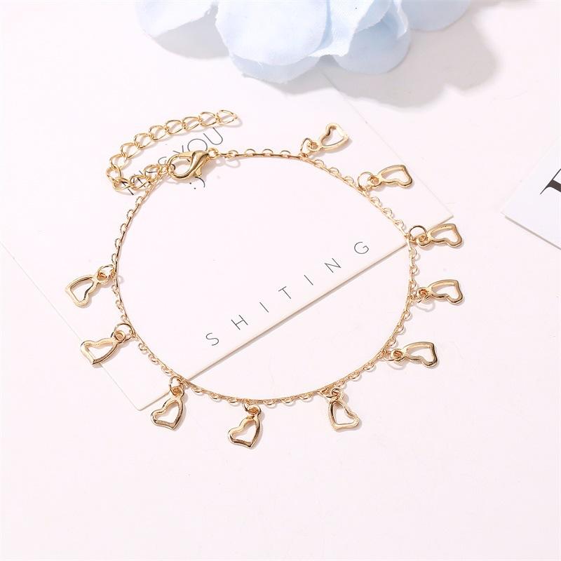 Foot accessories temperament versatile fashion simple peach heart anklet female sweet metal love beach foot accessories