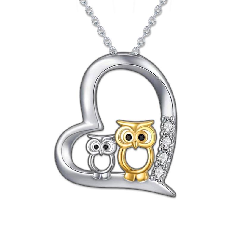 Jewelry Owl Pendant Necklace Female Niche Design Sense Cartoon Card Love Children's Day Gift Jewelry