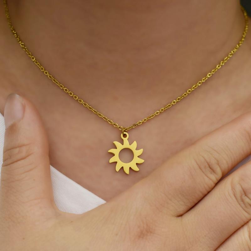 accessories sun flower necklace women sunflower pendant