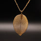 Jewelry Fashion Real Leaf Necklace Female Simple Hollow Leaf Sweater Chain