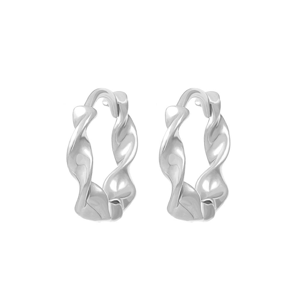 Ins wavy twist earrings female fashion temperament matte irregular geometric earrings simple net red earrings