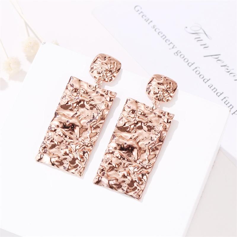 Ins long irregular earrings female fashion creative fold temperament earrings simple geometric earrings