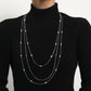 Jewelry Elegant Imitation Pearl Layer Necklace Geometric Trend Street Style Necklace