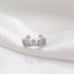Niche design copper inlaid zircon crown ear clip ins French retro hole-free C-shaped earrings high-end earrings for women