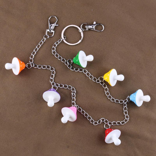 Jewelry Creative Color Mushroom Head Pendant Pants Chain Simple Personality Ring Decoration Waist Chain