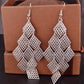 Long Hollow Rhombus Metal String Earrings Fashion Sequin Earrings