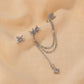 Personalized octagonal star earrings cool and handsome single tassel ear clip earrings integrated earrings