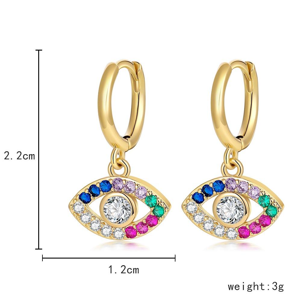 Fashion and exquisite devil's eye earrings copper micro-inlaid zircon eye earrings jewelry for women
