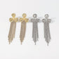 193 Exaggerated Long Earrings Claw Chain Tassel Rhinestone Temperament Light Luxury Earrings Sweet Cool Flower Earrings