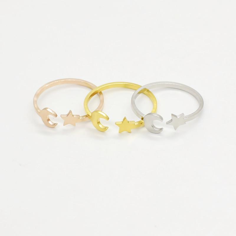 Ins star moon ring simple and versatile star moon ring female ins tide net red design personality