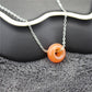 Natural Stone Ring Pink Quartz Pendant Clavicle Chain Necklace Fashion Accessories