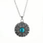 Jewelry Blue Turquoise Sunflower Pendant Necklace Women Vintage Boho Flower Jewelry