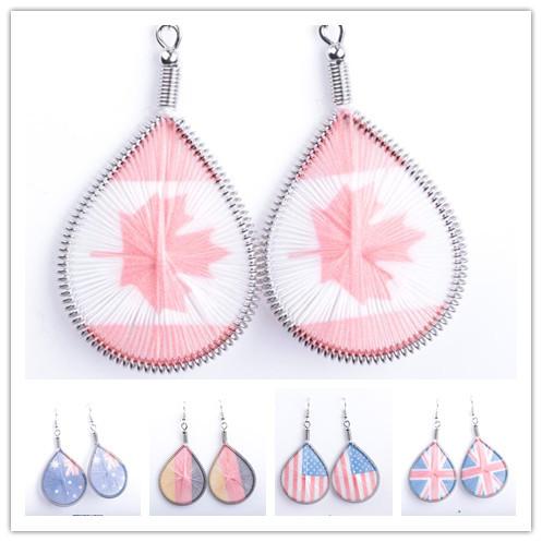 Fashion and popular silk thread earrings handmade oval exaggerated earrings jewelry