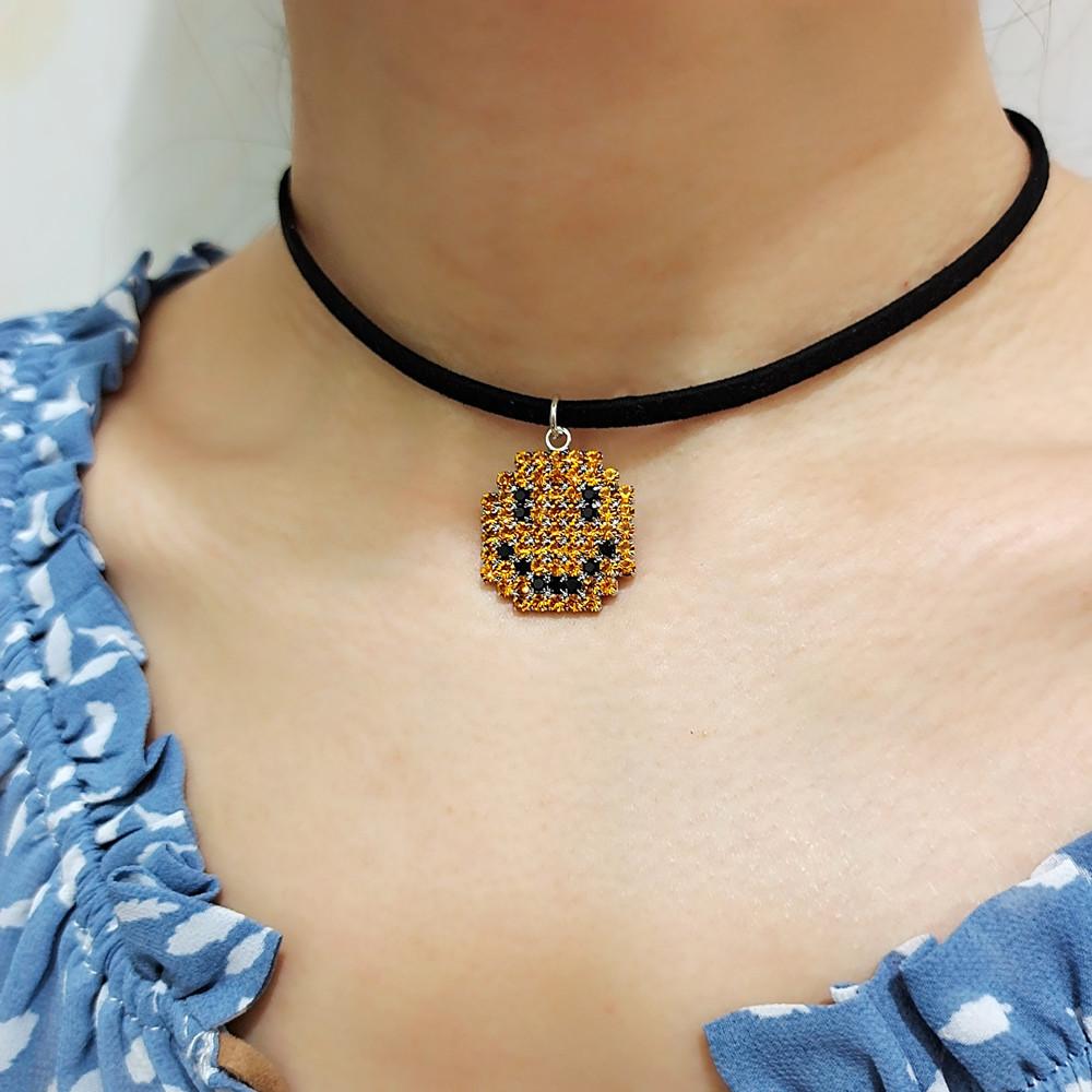 Jewelry Personality Geometric Flashing Diamond Smiley Small Gift Jewelry Simple Temperament Necklace Accessories Female