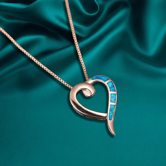 International Station Fashion Ins Opal Simple Love Pendant Necklace Female Head Jewelry