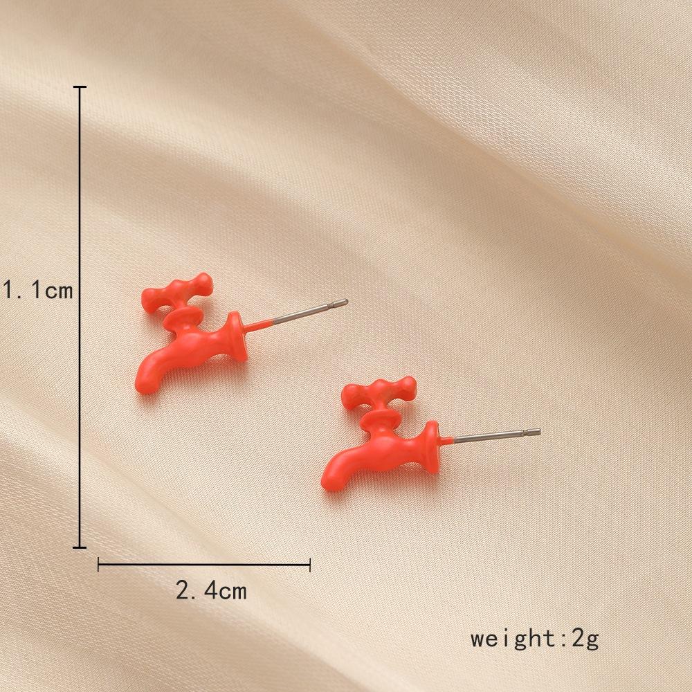 Trend personality exaggerated piercing faucet fluorescent color earrings