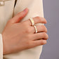 ins simple wide and narrow gear ring niche design geometric metal opening index finger ring couple ring