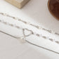 Jewelry simple round bead metal chain necklace temperament imitation pearl heart-shaped multi-layer necklace female