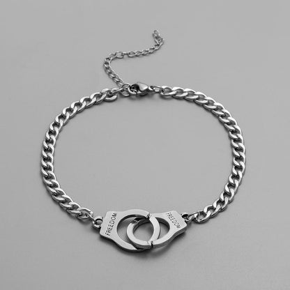 Personality Handcuffs Stainless Steel Bracelet Titanium Steel Bracelet Hand Jewelry