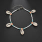 women's bohemian rice bead shell anklet