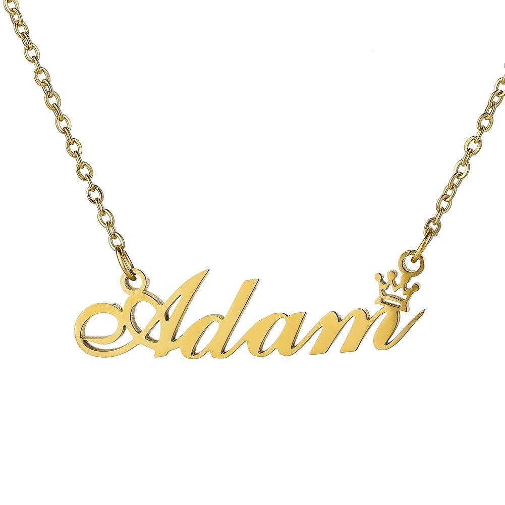 Simple name stainless steel necklace titanium steel custom diy necklace English letter lettering clavicle chain