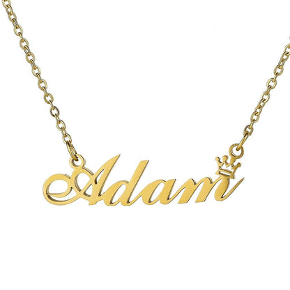 Simple name stainless steel necklace titanium steel custom diy necklace English letter lettering clavicle chain