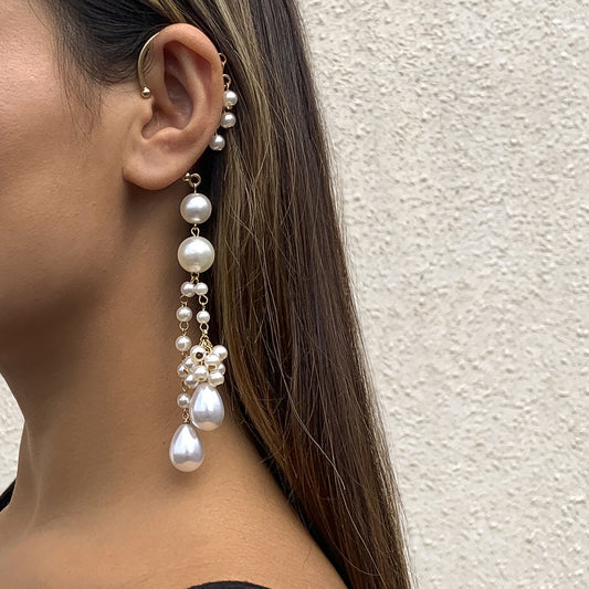 Jewelry Design Pearl Tassel No Pierced Ear Hanging Feminine Indifferent Ear Bone Clip Earrings