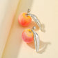 Fashion Peach Yang Mi same style earrings pink and tender fruit peach girl earrings Chunna jewelry