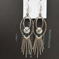 Metal Tassel Strip Imitation Zircon Earrings Ladies Indian Ethnic Fashion Jewelry
