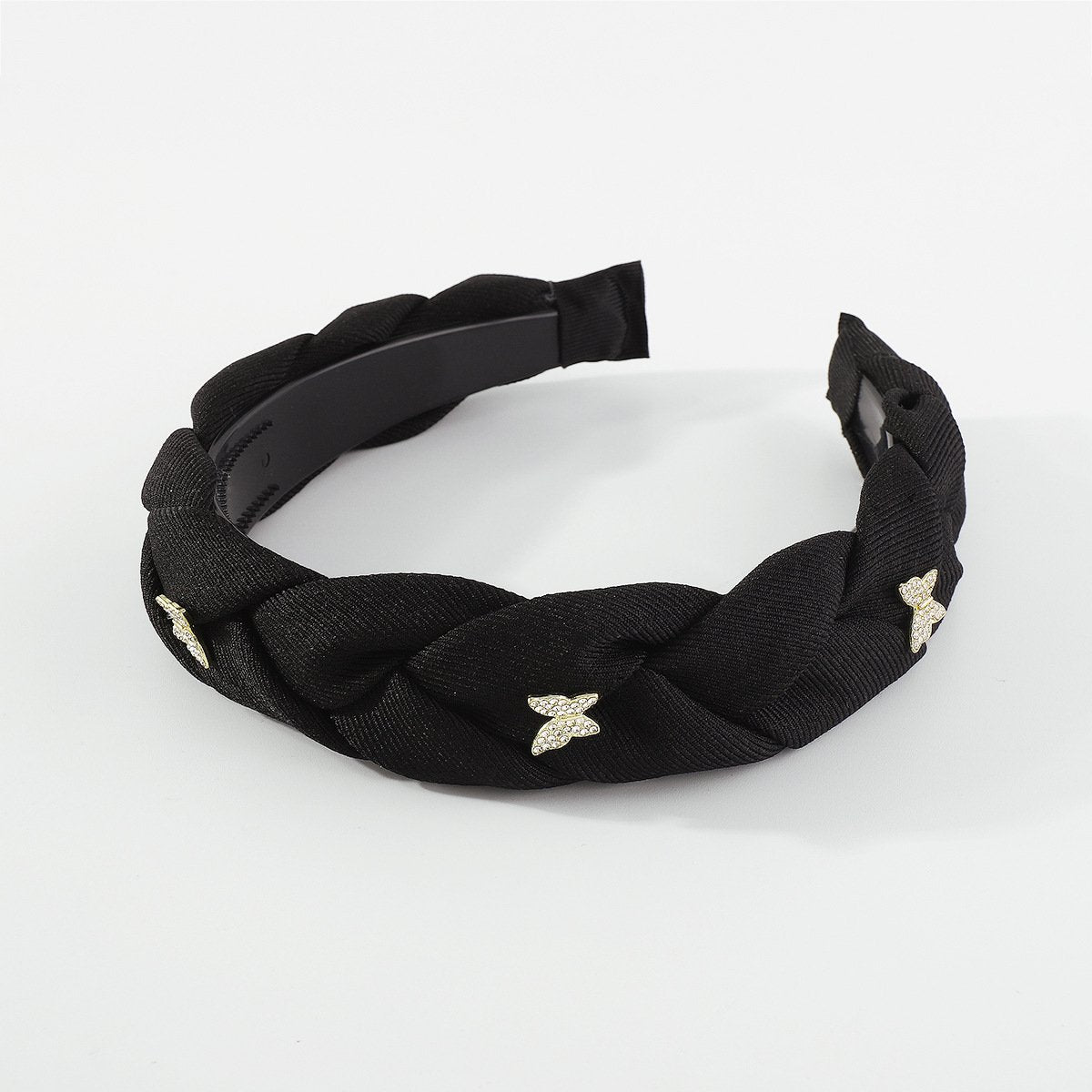 F558 Internet celebrity high skull top winding headband French retro elegant temperament light luxury rhinestone butterfly headband